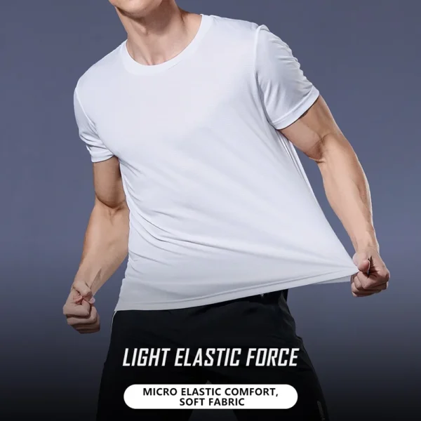 T-shirt de sport homme à séchage rapide – Manches courtes, col rond, respirant et léger – Idéal pour la gym, le running et l'entraînement. – Image 16