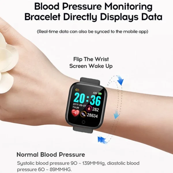 Montre connectée pour femmes et hommes – Bracelet intelligent avec Bluetooth, lecteur de musique, suivi sportif, moniteur de sommeil et affichage digital – Image 18
