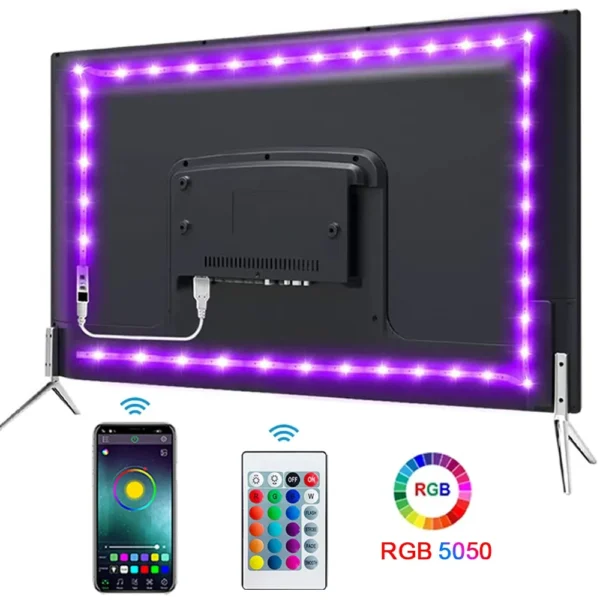 Bluetooth LED Strip Lights Smart SMD 5050 APP Remote Control Flexible Ribbon Diode Lamp Tape TV Backlights Game Room Home Decor – Image 18