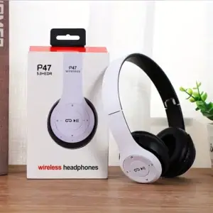 Casque stéréo P47 Bluetooth 5.0 – Sans fil, pliable, idéal pour le sport et le gaming – Compatible iPhone, Xiaomi et autres appareils.