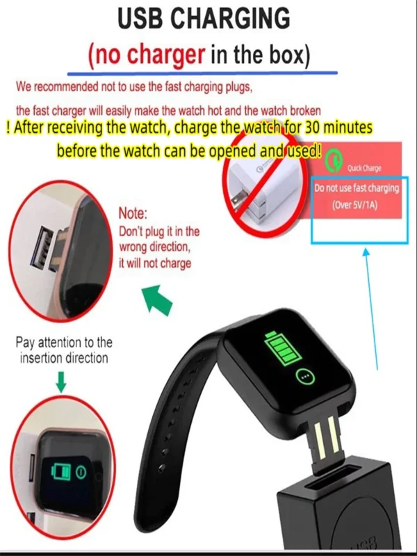 Montre intelligente multifonction pour hommes, femmes et enfants – Notifications, contrôle de la musique, sport, podomètre, compteur de calories, alarme – Modèle D13 / 116Plus – Image 15