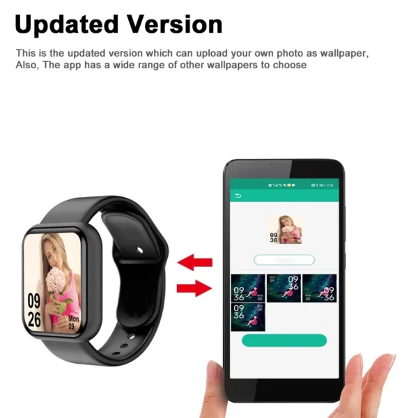 Montre connectée pour femmes et hommes – Bracelet intelligent avec Bluetooth, lecteur de musique, suivi sportif, moniteur de sommeil et affichage digital – Image 13