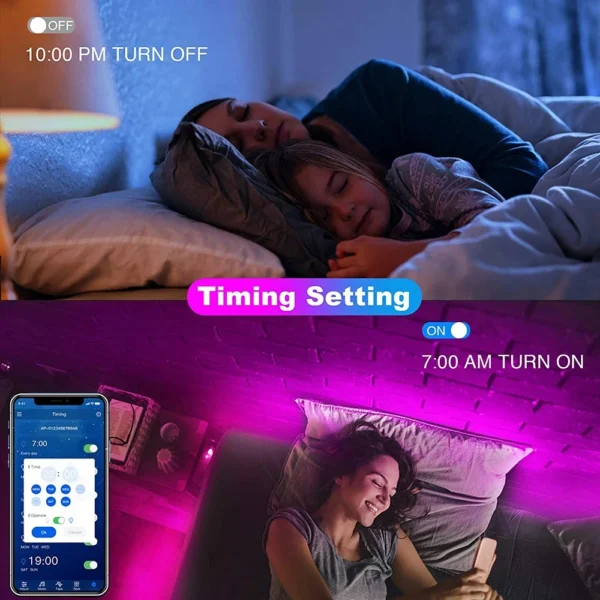 Bluetooth LED Strip Lights Smart SMD 5050 APP Remote Control Flexible Ribbon Diode Lamp Tape TV Backlights Game Room Home Decor – Image 14