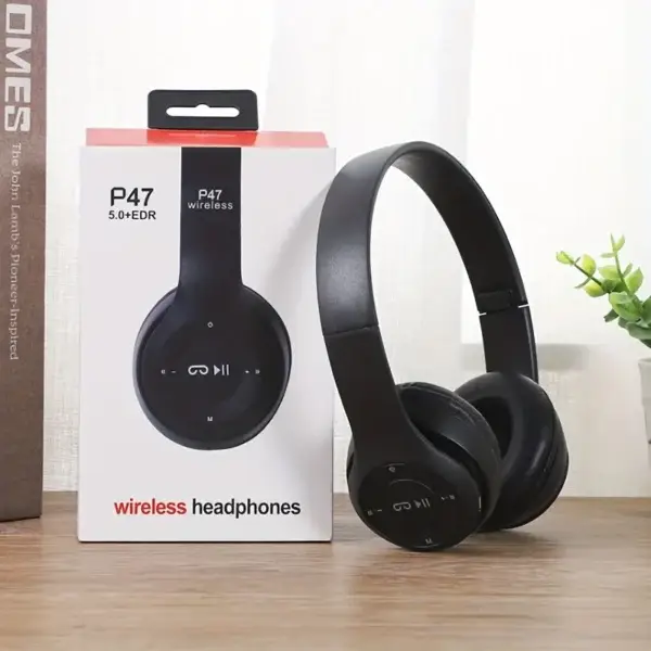 Casque stéréo P47 Bluetooth 5.0 – Sans fil, pliable, idéal pour le sport et le gaming – Compatible iPhone, Xiaomi et autres appareils. – Image 2