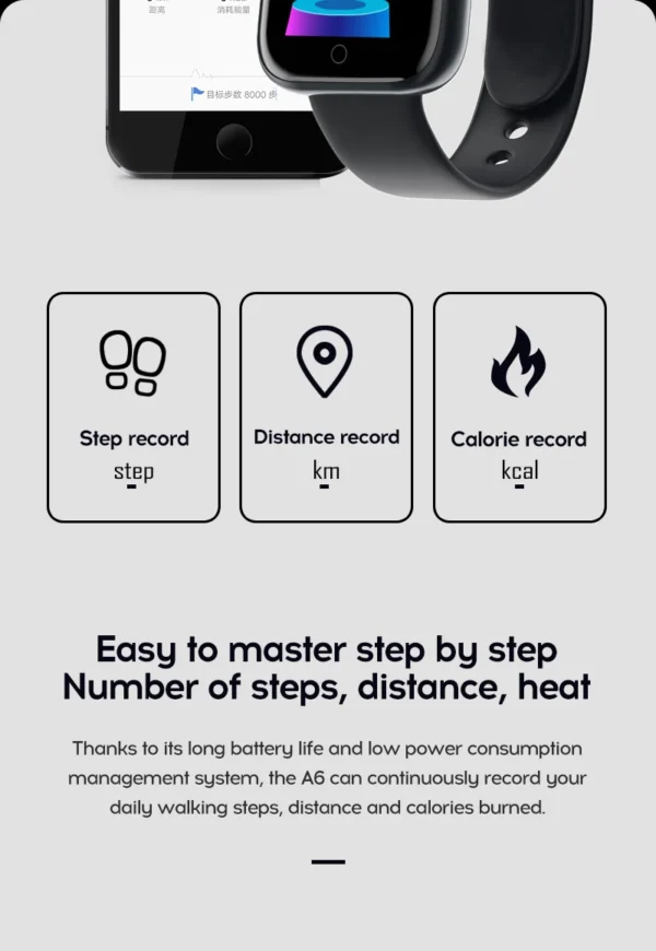 Montre connectée pour femmes et hommes – Bracelet intelligent avec Bluetooth, lecteur de musique, suivi sportif, moniteur de sommeil et affichage digital – Image 26