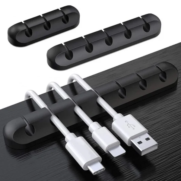 Organisateur de câbles USB en silicone NNBILI – Enrouleur et support de câbles pour bureau – Gestion et rangement des fils pour souris, casque et accessoires – Image 2