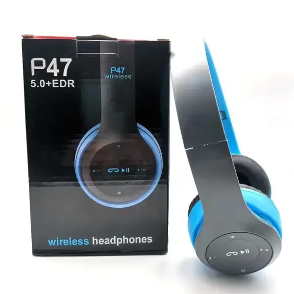 Casque stéréo P47 Bluetooth 5.0 – Sans fil, pliable, idéal pour le sport et le gaming – Compatible iPhone, Xiaomi et autres appareils. – Image 3