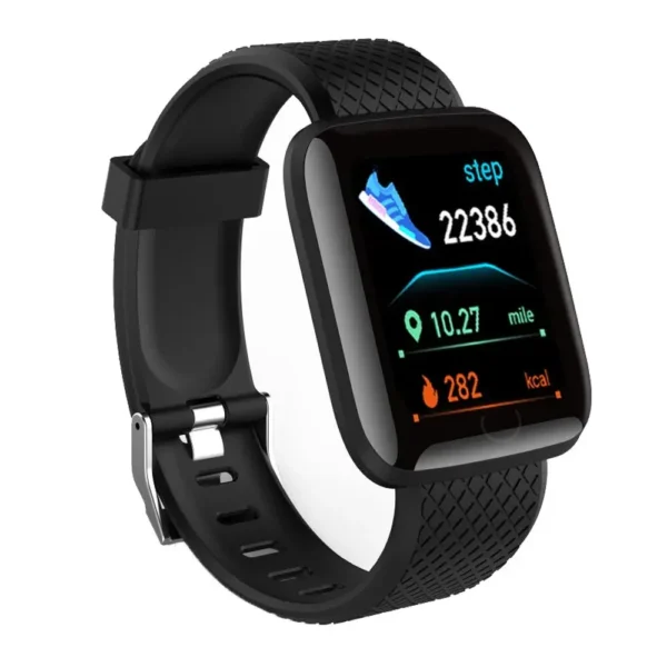 Montre intelligente multifonction pour hommes, femmes et enfants – Notifications, contrôle de la musique, sport, podomètre, compteur de calories, alarme – Modèle D13 / 116Plus – Image 11