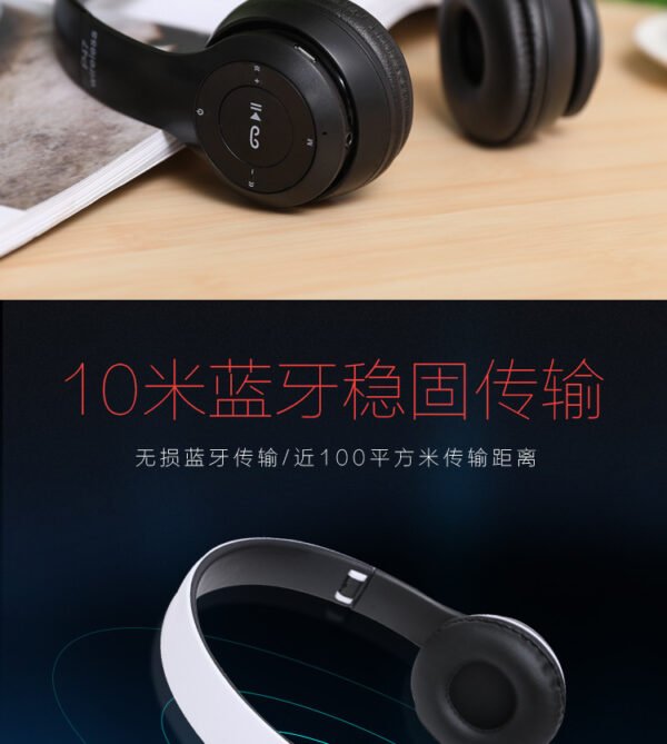 Casque stéréo P47 Bluetooth 5.0 – Sans fil, pliable, idéal pour le sport et le gaming – Compatible iPhone, Xiaomi et autres appareils. – Image 14