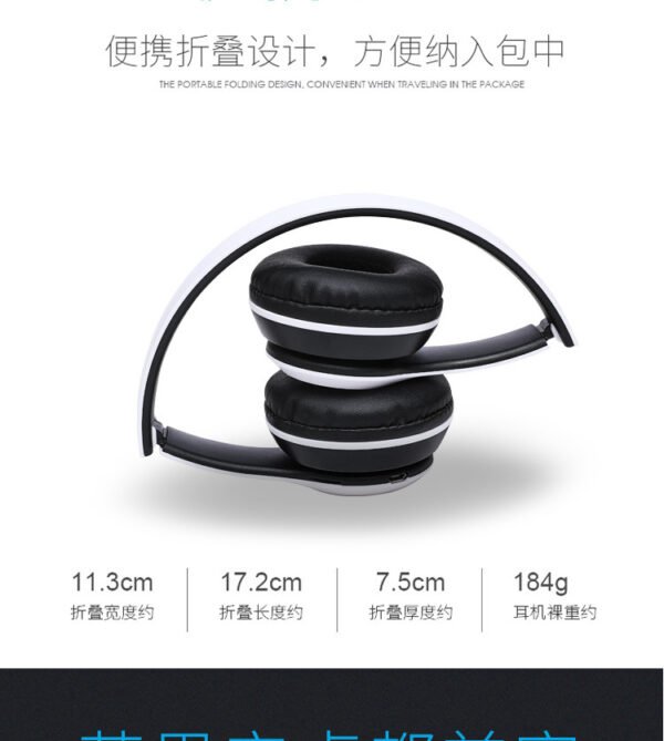 Casque stéréo P47 Bluetooth 5.0 – Sans fil, pliable, idéal pour le sport et le gaming – Compatible iPhone, Xiaomi et autres appareils. – Image 18