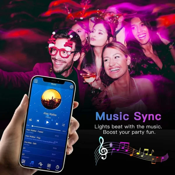Bluetooth LED Strip Lights Smart SMD 5050 APP Remote Control Flexible Ribbon Diode Lamp Tape TV Backlights Game Room Home Decor – Image 15
