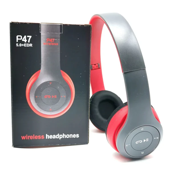 Casque stéréo P47 Bluetooth 5.0 – Sans fil, pliable, idéal pour le sport et le gaming – Compatible iPhone, Xiaomi et autres appareils. – Image 4
