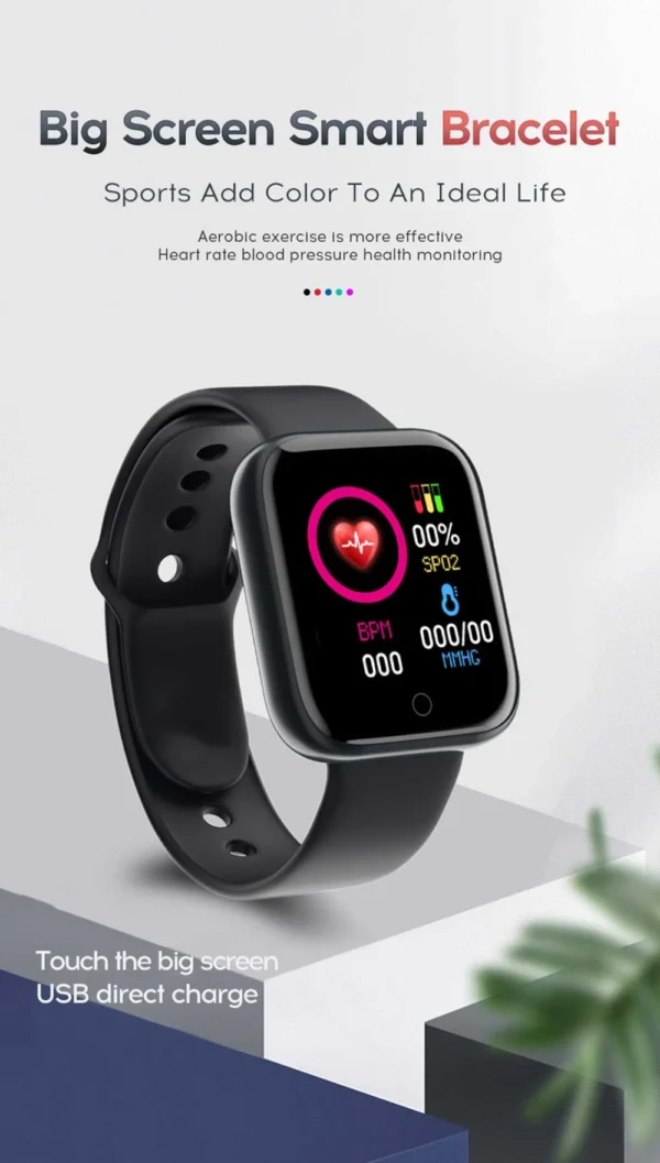 Montre connectée pour femmes et hommes – Bracelet intelligent avec Bluetooth, lecteur de musique, suivi sportif, moniteur de sommeil et affichage digital – Image 11