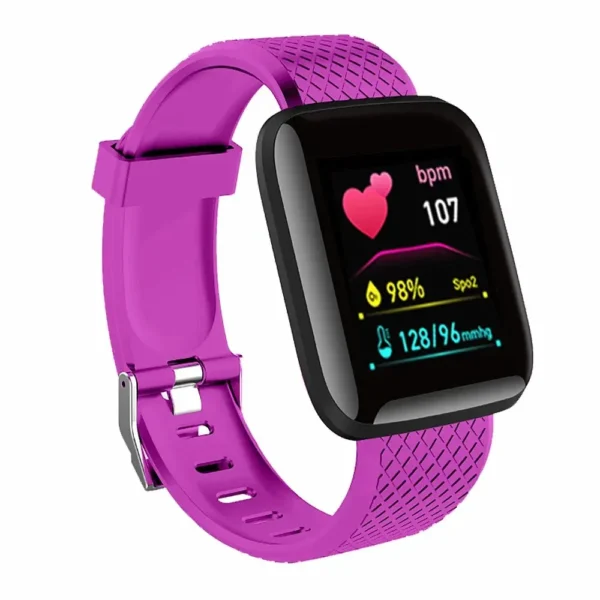 Montre intelligente multifonction pour hommes, femmes et enfants – Notifications, contrôle de la musique, sport, podomètre, compteur de calories, alarme – Modèle D13 / 116Plus – Image 8