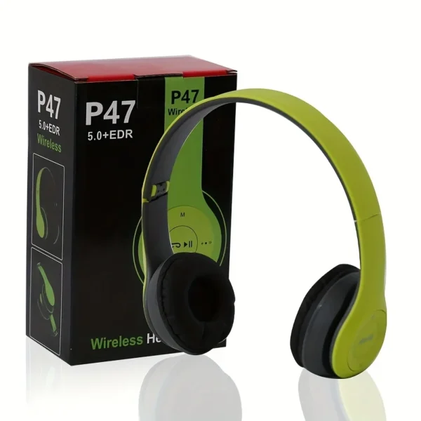 Casque stéréo P47 Bluetooth 5.0 – Sans fil, pliable, idéal pour le sport et le gaming – Compatible iPhone, Xiaomi et autres appareils. – Image 6