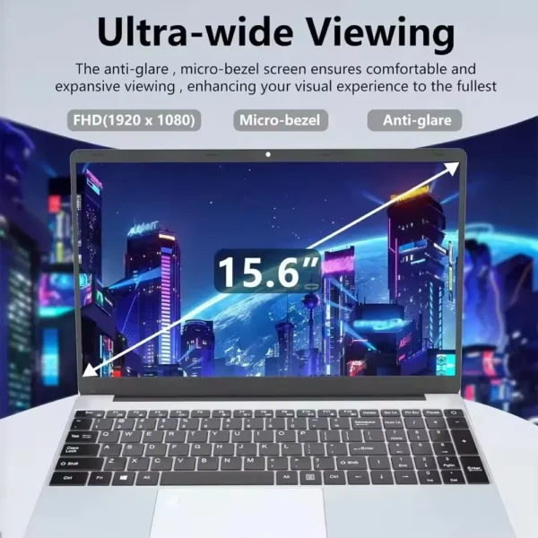 15.6" Windows 11 Pro Laptops Intel Celeron N4000 16GB RAM 1TB SSD Laptops Office Computer PC Fingerprint Unlock Notebook – Image 4