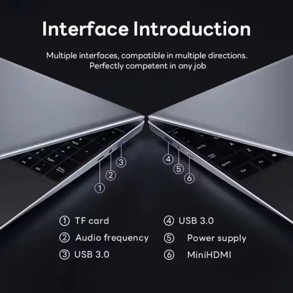 Laotop "Fingerprint Unlock lock tap Windows 11 Pro Computer Intel Celero N4000 16GB RAM 1TB SSD sheet Office Computer PC – Image 6