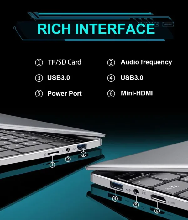 15.6" Windows 11 Pro Laptops Intel Celeron N4000 16GB RAM 1TB SSD Laptops Office Computer PC Fingerprint Unlock Notebook – Image 19
