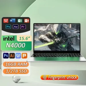 15.6" Windows 11 Pro Laptops Intel Celeron N4000 16GB RAM 1TB SSD Laptops Office Computer PC Fingerprint Unlock Notebook