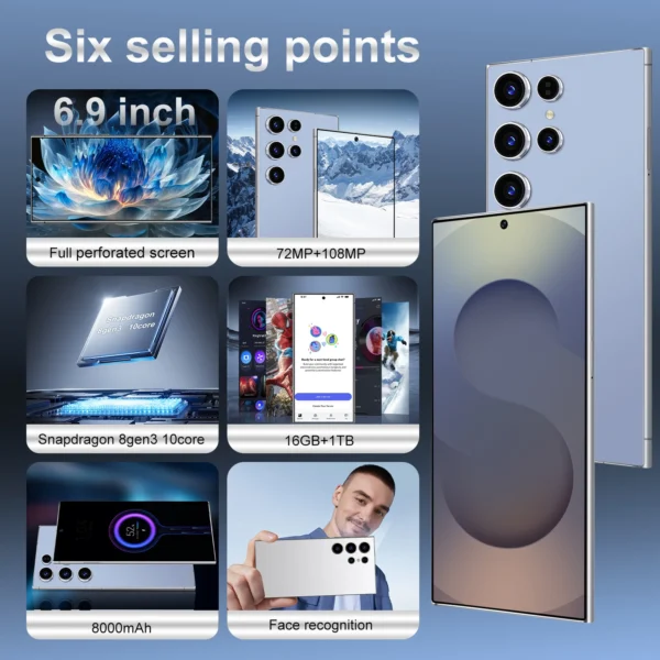 2025 Global version Mobile Phones S25 Ultra 7.3HD Cellphones 22G+2T Original Smartphone Dual SIM Android 14 7800mAh 5G Phone – Image 2