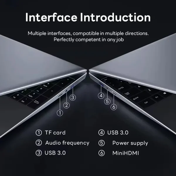 15.6" Windows 11 Pro Laptops Intel Celeron N4000 16GB RAM 1TB SSD Laptops Office Computer PC Fingerprint Unlock Notebook – Image 6