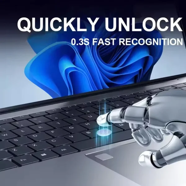 15.6" Windows 11 Pro Laptops Intel Celeron N4000 16GB RAM 1TB SSD Laptops Office Computer PC Fingerprint Unlock Notebook – Image 3