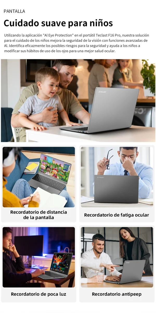 TECLAST F16Pro Laptop 15.6 inch, 16GB RAM 512GB SSD Computers, for Intel N95 CPU, IPS FHD 1080P Screen, WiFi 6, BT 5.0, USB3.2, Backlit Keyboard, 38000mWh – Image 17