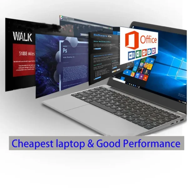 New 14 inch Slim Cheap Notebook Laptop 12GB RAM 1TB/512GB/256GB SSD Windows 10 Quad Core School Netbook Laptops – Image 4