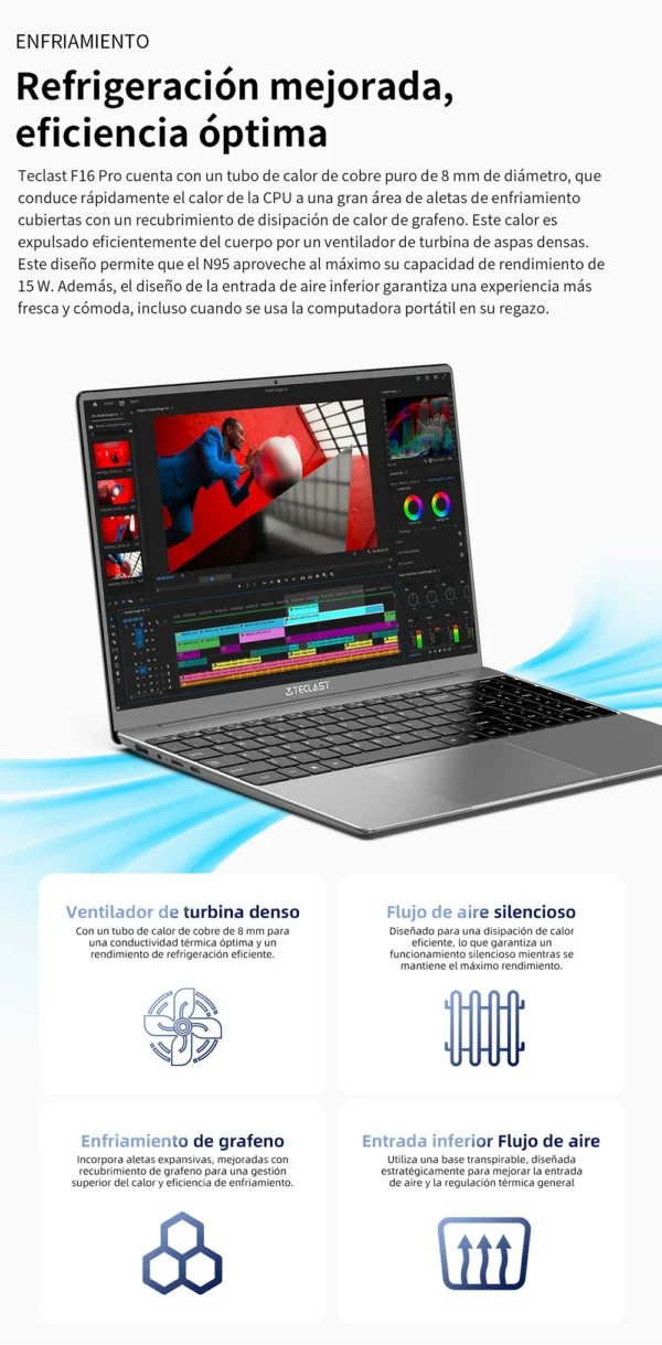 TECLAST F16Pro Laptop 15.6 inch, 16GB RAM 512GB SSD Computers, for Intel N95 CPU, IPS FHD 1080P Screen, WiFi 6, BT 5.0, USB3.2, Backlit Keyboard, 38000mWh – Image 12