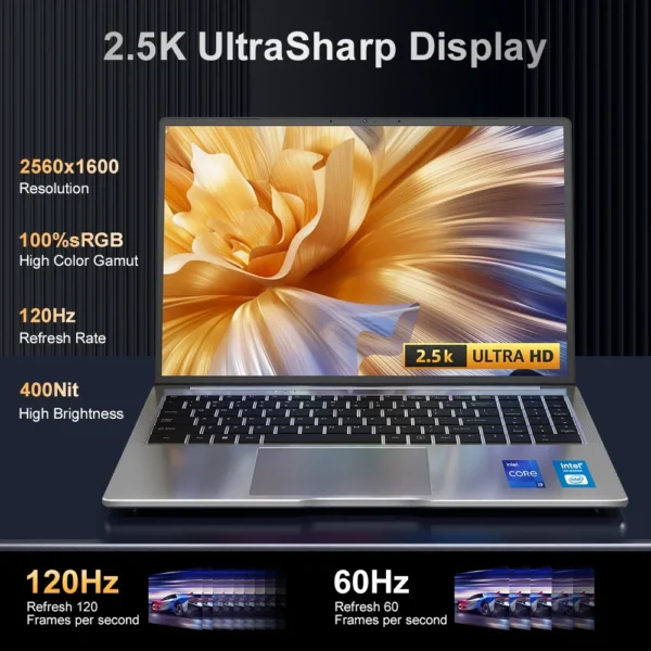 Laptop 16 inch 2.5K 120Hz Intel Core i9-12900HK WiFi 6 32GB RAM 1TB SSD Laptop Windows 11 pro Notebook Office Computer – Image 4