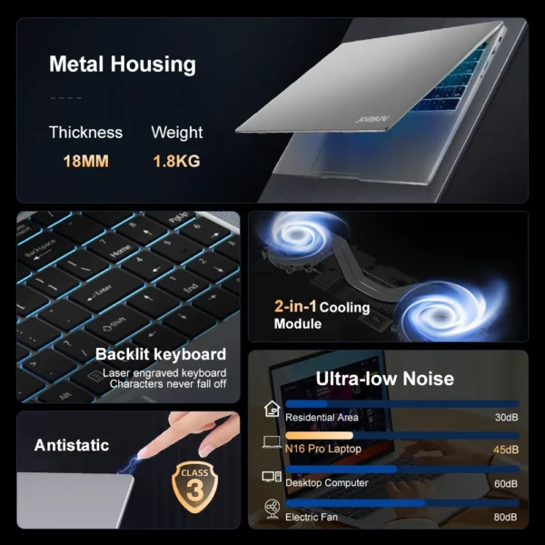 Laptop 16 inch 2.5K 120Hz Intel Core i9-12900HK WiFi 6 32GB RAM 1TB SSD Laptop Windows 11 pro Notebook Office Computer – Image 3