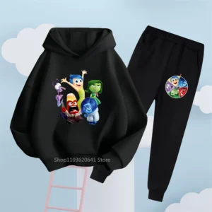 Ensemble sweat à capuche et pantalon Disney Vice-Versa – Vêtements amusants et décontractés pour enfants, parfaits pour le quotidien et le style urbain