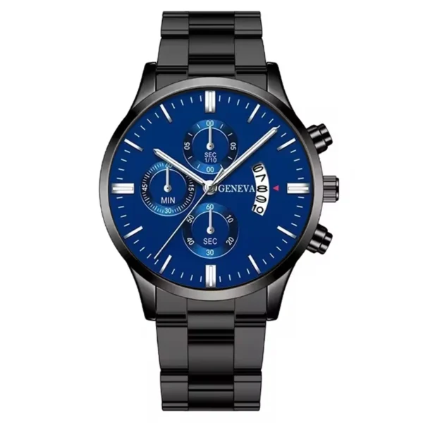 Fashion Men Black Stainless Steel Watch Luxury Calendar Quartz Wrist Watch Mens Business Watches for Man Clock Relogio Masculino – Image 7
