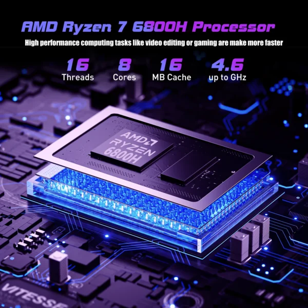 ACEMAGIC Gaming Laptop Computer 16 Inch FHD Display AMD Ryzen 7 6800H Processor 16GB RAM DDR5 4800MHz 512GB SSD Gaming Notebook – Image 2
