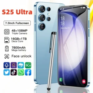 Mobile Phones S25 Ultra 7.3 HD Screen Smart Phone Original 22G+2T 5G Dual Sim Celulares Android Unlocked 108MP 7800mAh S24 Ultra