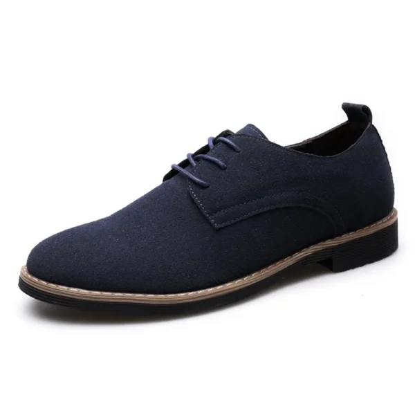 Chaussures homme en cuir suédé – Style Oxford décontracté et classique – Baskets confortables, chaussures habillées à semelle plate, grandes tailles disponibles – Image 5