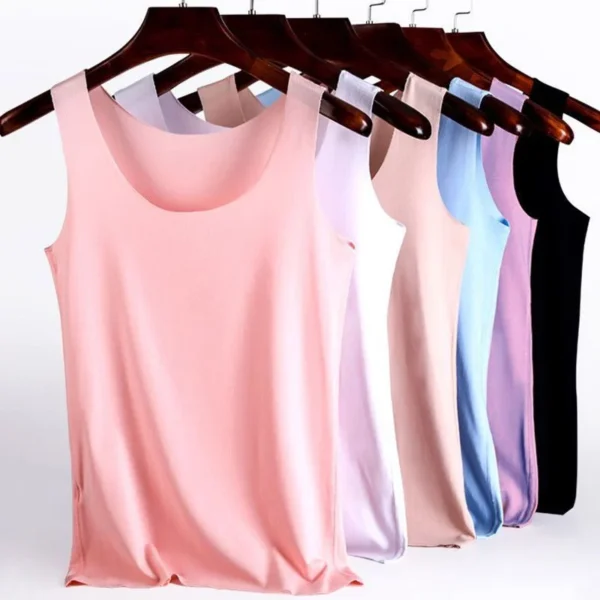 Women Summer Tight fit No trace Tanks Camis Vest Fashion Casual Sleeveless Ladies Street Tanks Tops Tees Hotsweet Bra B3192 – Image 17