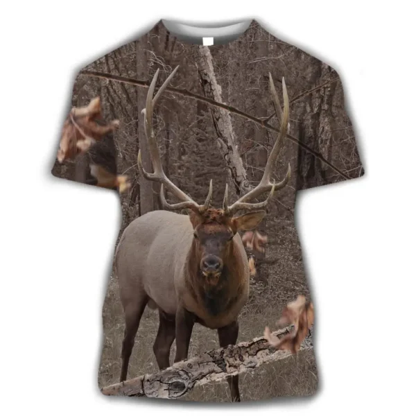 Nouveau t-shirt camouflage animalier 3D – Imprimé pour hommes, femmes et enfants – T-shirt oversize à manches courtes style Harajuku, parfait pour l'été et la chasse – Image 7