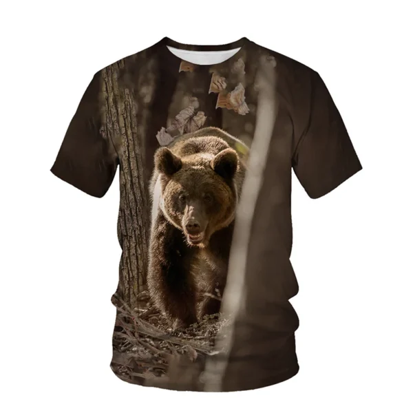 Nouveau t-shirt camouflage animalier 3D – Imprimé pour hommes, femmes et enfants – T-shirt oversize à manches courtes style Harajuku, parfait pour l'été et la chasse – Image 2