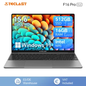 TECLAST F16Pro Laptop 15.6 inch, 16GB RAM 512GB SSD Computers, for Intel N95 CPU, IPS FHD 1080P Screen, WiFi 6, BT 5.0, USB3.2, Backlit Keyboard, 38000mWh