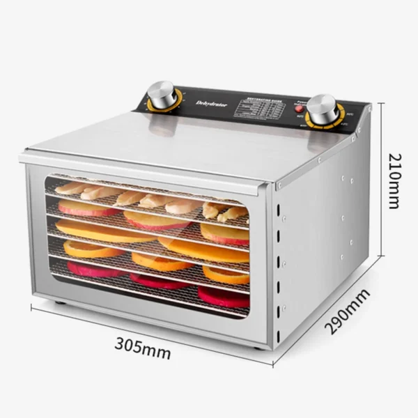 220V/110V 6 Layers Food Dehydrator Stainless Steel Fruit Vegetable Meat Beef Jerky Dryer Machine Snacks Dehydration Touch Panel – Image 11