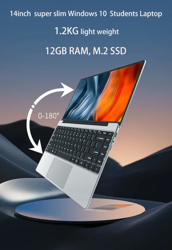 New 14 inch Slim Cheap Notebook Laptop 12GB RAM 1TB/512GB/256GB SSD Windows 10 Quad Core School Netbook Laptops – Image 13