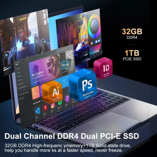 Laptop 16 inch 2.5K 120Hz Intel Core i9-12900HK WiFi 6 32GB RAM 1TB SSD Laptop Windows 11 pro Notebook Office Computer – Image 5