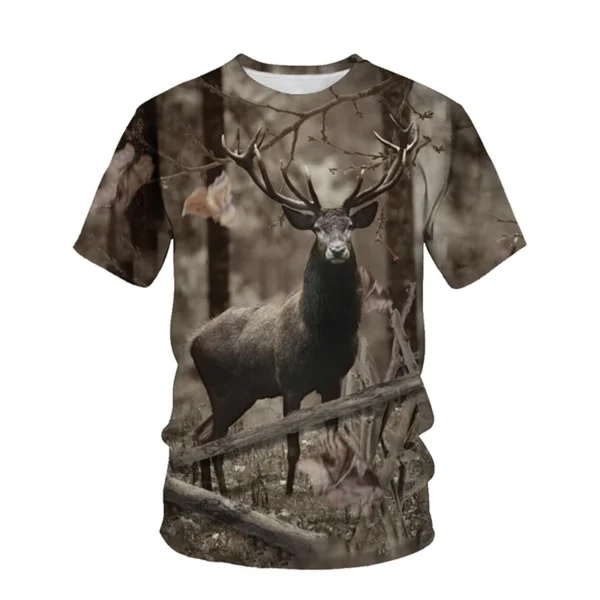 Nouveau t-shirt camouflage animalier 3D – Imprimé pour hommes, femmes et enfants – T-shirt oversize à manches courtes style Harajuku, parfait pour l'été et la chasse – Image 3