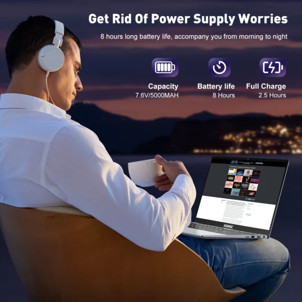 ACEMAGIC 15.6" Ultra Slim Laptop 16GB RAM 512GB SSD Intel N97 Notebook Gamer 1920*1080 Display Office Study Computer Windows 11 – Image 5