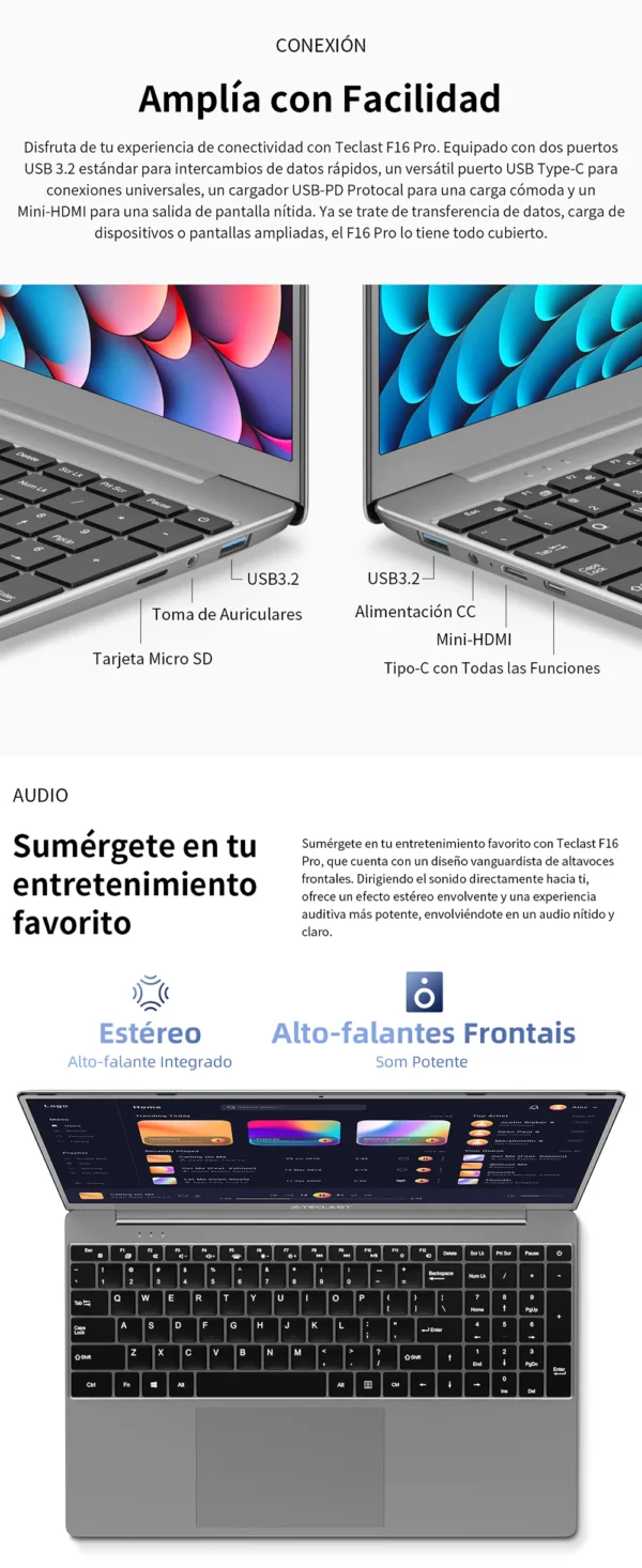 TECLAST F16Pro Laptop 15.6 inch, 16GB RAM 512GB SSD Computers, for Intel N95 CPU, IPS FHD 1080P Screen, WiFi 6, BT 5.0, USB3.2, Backlit Keyboard, 38000mWh – Image 22