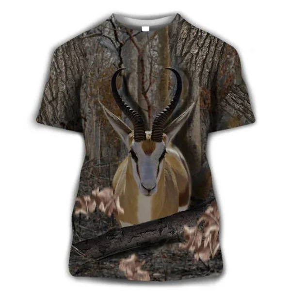 Nouveau t-shirt camouflage animalier 3D – Imprimé pour hommes, femmes et enfants – T-shirt oversize à manches courtes style Harajuku, parfait pour l'été et la chasse – Image 10