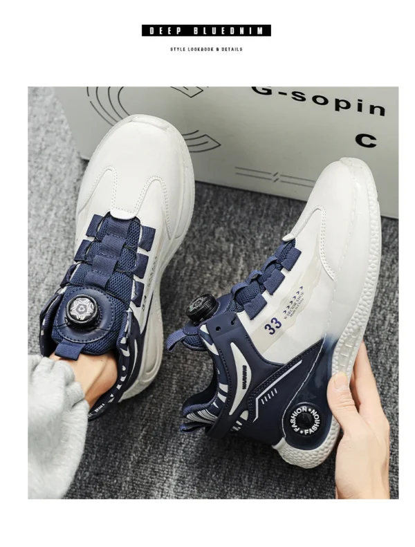 Baskets homme avec boucle rotative – Confortables, antidérapantes, à lacets – Chaussures durables pour activités extérieures – Image 26