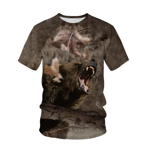 Nouveau t-shirt camouflage animalier 3D – Imprimé pour hommes, femmes et enfants – T-shirt oversize à manches courtes style Harajuku, parfait pour l'été et la chasse – Image 9