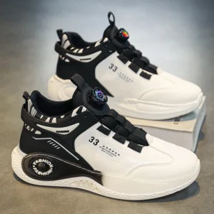 Baskets homme avec boucle rotative – Confortables, antidérapantes, à lacets – Chaussures durables pour activités extérieures